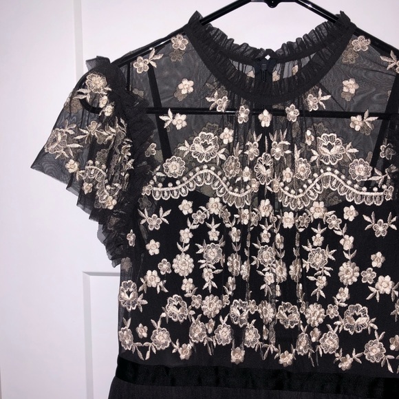 Needle & Thread embroidered bodice tulle midi dress - Picture 6 of 8